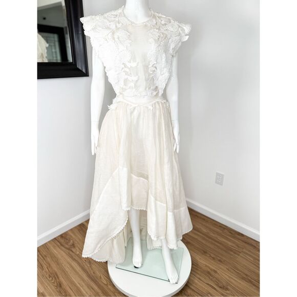 Zimmermann Tama Asymmetric Sequin-Embroidered Gown Size 3 / US 10 - Picture 10 of 15